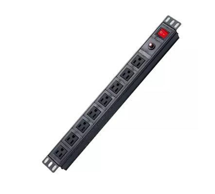 品質  Customized 8 Way PDU Rack Mount Socket With High Flame Retardancy Material 工場