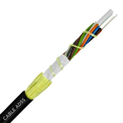 工場価格の屋外のSelf-supporting空気のfibraのopticaのadss 12の中心24の中心のスパン100mのadssの光ファイバケーブル