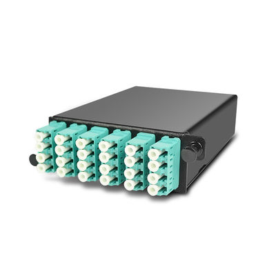 144 19&quot;の4pcs OM3 MTP-LCカセットが付いている1U MTP繊維MPOのパッチ盤芯を取る