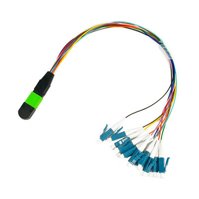 8つの中心LC FC ST SC 0.9mm UPCのブレイクアウトへの多彩な繊維のケーブル会議MPO