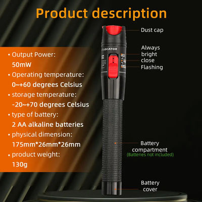 カスタマイズされた650nm繊維ケーブルの付属品、ペンのタイプ視覚欠陥のロケータ30mw