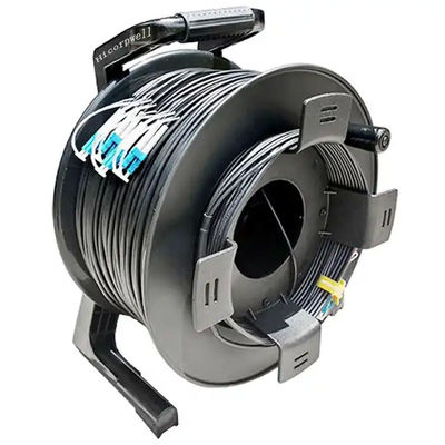ブラックアウトドアケーブルローラー 300M 250M 200M 150M 100m LCからLC ファイバーパッチコード延長ケーブルロール